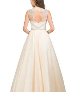 Starbox Beaded Illusion Sleeveless Ball Gown With Open Back Cut Out By Star Box 17319 Prom