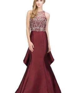 Starbox Prom Beaded Illusion Sleeveless Mermaid Dress By Star Box 17303
