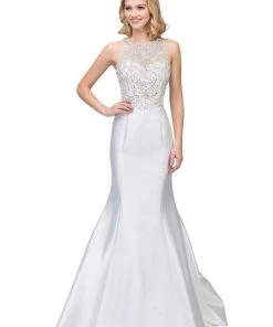 Starbox Prom Beaded Illusion Sleeveless Mermaid Dress By Star Box 17303