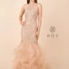 Prom Beaded Lace Halter Mermaid Dress With Ruffled Tulle Skirt By Nox Anabel M189