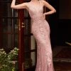 Beaded Lace Mermaid Gown By Cinderella Divine CD981 Prom