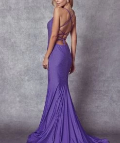 Prom Beaded Lace-Up Back Mermaid Gown By Juliet 276