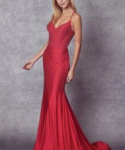 Prom Beaded Lace-Up Back Mermaid Gown By Juliet 276