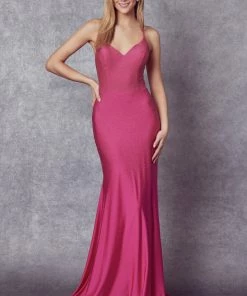 Prom Beaded Lace-Up Back Mermaid Gown By Juliet 276