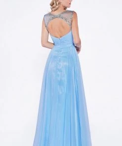 Prom Beaded Long A-line Chiffon Dress By Cinderella Divine C286