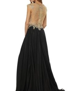 Prom Beaded Long Cap Sleeve Dress By Juliet 636