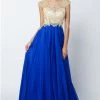 Prom Beaded Long Cap Sleeve Dress By Juliet 636