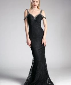 Prom Long Cold Shoulder Lace Dress By Cinderella Divine 13112A