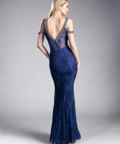 Prom Long Cold Shoulder Lace Dress By Cinderella Divine 13112A