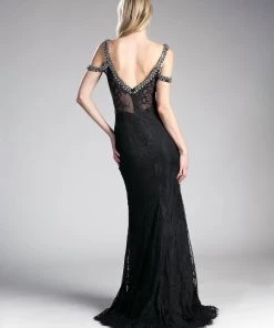 Prom Long Cold Shoulder Lace Dress By Cinderella Divine 13112A