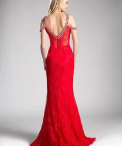 Prom Long Cold Shoulder Lace Dress By Cinderella Divine 13112A