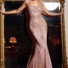 Beaded Long Fitted Dress By Cinderella Divine J814