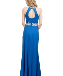 Starbox Beaded Long High Neck Dress With Back Cut Out By Star Box 17413
