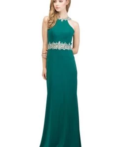 Starbox Beaded Long High Neck Dress With Back Cut Out By Star Box 17413