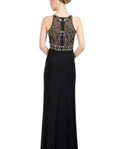 Starbox Prom Beaded Long High Neck Dress With Side Slit By Star Box 6191