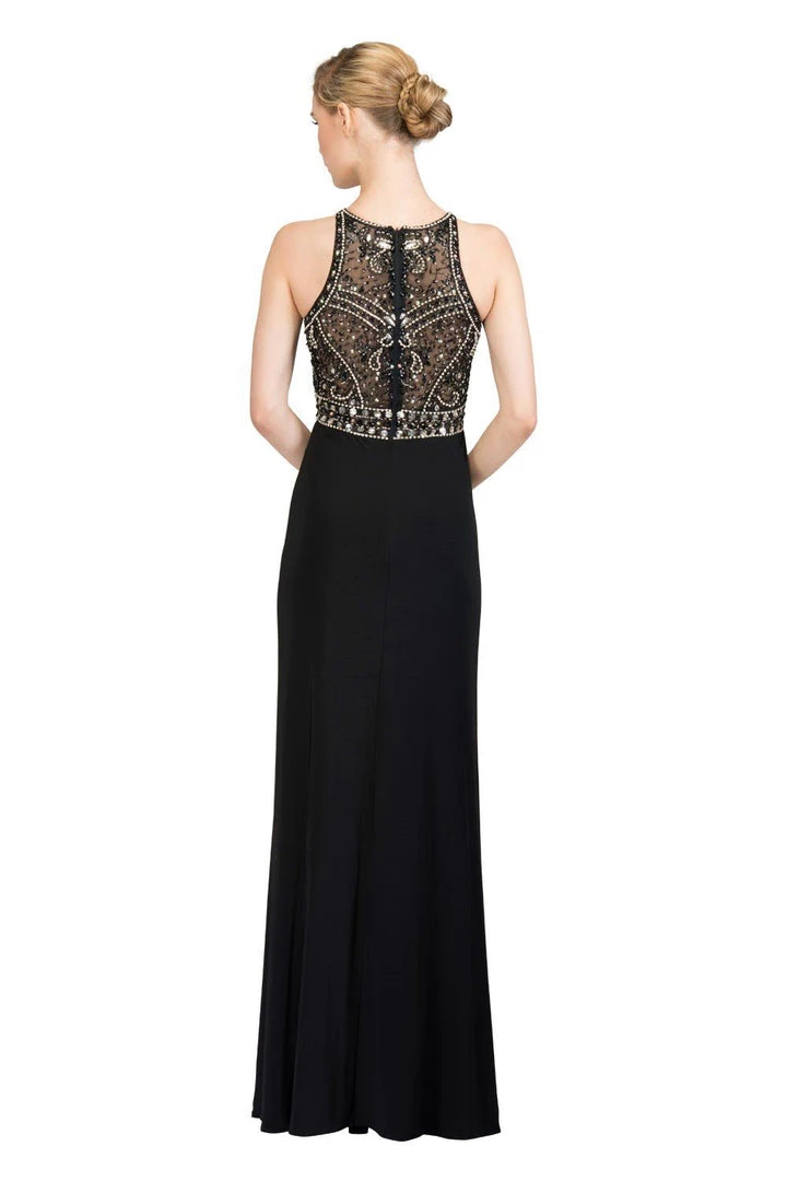 Starbox Prom Beaded Long High Neck Dress With Side Slit By Star Box 6191 4 Starbox Prom Beaded Long High Neck Dress With Side Slit By Star Box 6191