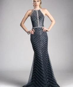 Beaded Sleeveless Mermaid Dress By Cinderella Divine CZ0010