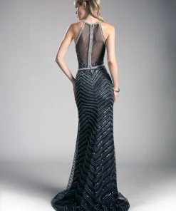 Beaded Sleeveless Mermaid Dress By Cinderella Divine CZ0010