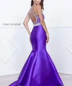 Prom Beaded Open Back Mermaid Dress By Nox Anabel 8296