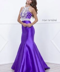 Prom Beaded Open Back Mermaid Dress By Nox Anabel 8296