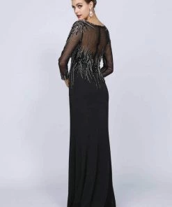 Beaded Long Sleeve Formal Gown With Train By Juliet 646