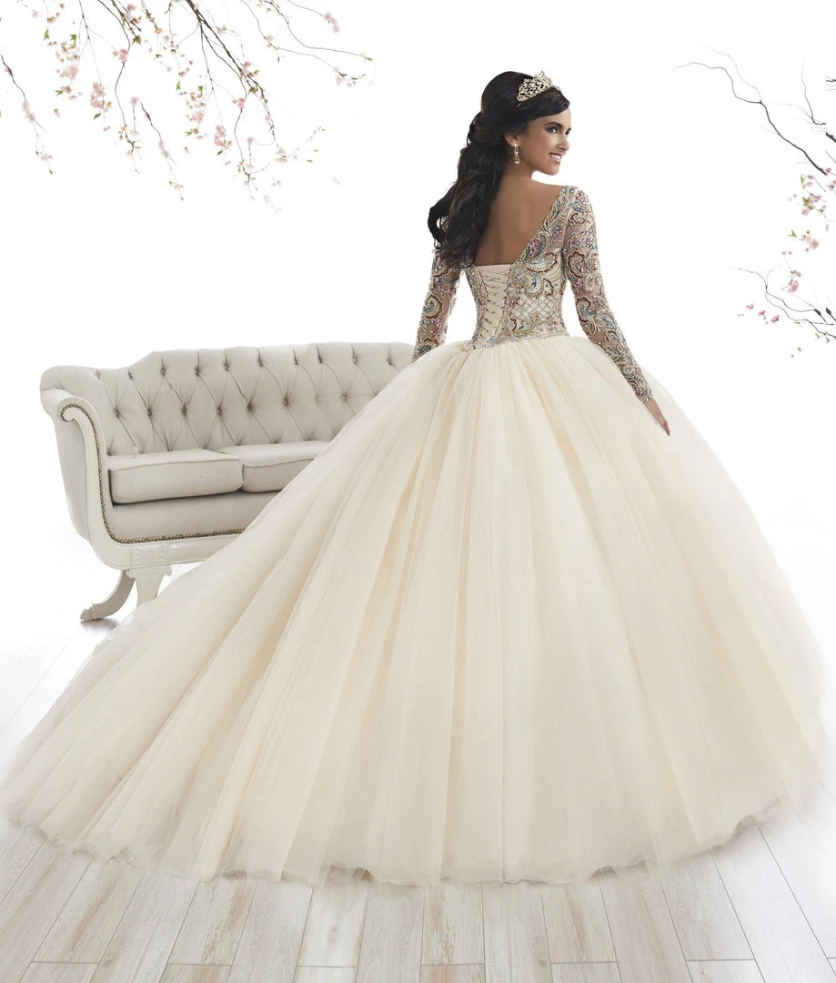 Beaded Long Sleeved Quinceanera Dress By House Of Wu 26875 4 Beaded Long Sleeved Quinceanera Dress By House Of Wu 26875