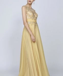 Beaded Long Sleeveless Dress By Juliet 552