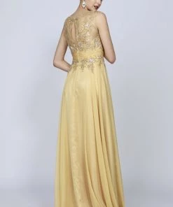 Beaded Long Sleeveless Dress By Juliet 552