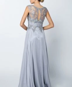 Beaded Long Sleeveless Dress By Juliet 552