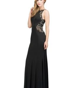 Starbox Prom Beaded Long Sleeveless Trumpet Dress With Sheer Back By Star Box 17291