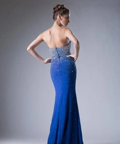 Prom Beaded Long Strapless Dress By Cinderella Divine 2053