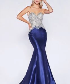 Prom Beaded Strapless Mermaid Dress By Cinderella Divine 84099