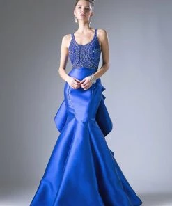 Ruffled Sleeveless Mermaid Dress By Cinderella Divine 62334