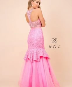 Beaded Mock Two-Piece Mermaid Dress By Nox Anabel 8284