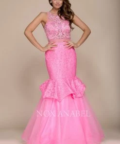 Beaded Mock Two-Piece Mermaid Dress By Nox Anabel 8284