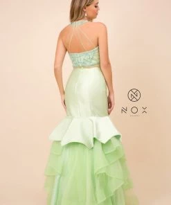 Beaded Mock Two-Piece Mermaid Dress By Nox Anabel 8332
