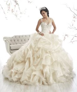 Beaded Pickup Quinceanera Dress By House Of Wu 26868 Quinceañera