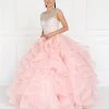 Beaded Ruffled Ball Gown With Bolero By Elizabeth K GL1555 1 Beaded Ruffled Ball Gown With Bolero By Elizabeth K GL1555