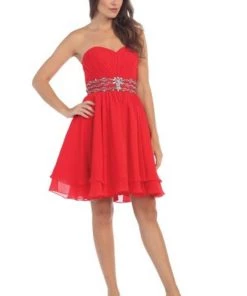Prom Beaded Short Empire Waist Dress With Corset Back By Star Box 6133