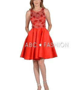 Prom Beaded Short Illusion Dress With Cutout Back By Poly USA 8100