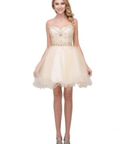 Beaded Short Illusion Dress With Ruffled Skirt By Star Box 17247 Prom