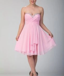 Prom Beaded Short Knee Length Dress With Corset Back By Star Box 6073