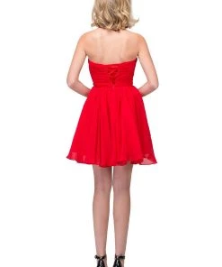 Prom Beaded Short Strapless Dress With Corset Back By Star Box 6084
