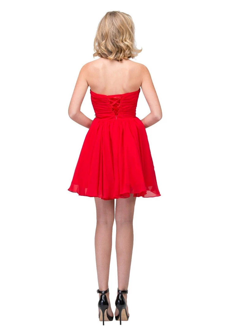 Prom Beaded Short Strapless Dress With Corset Back By Star Box 6084 4 Prom Beaded Short Strapless Dress With Corset Back By Star Box 6084