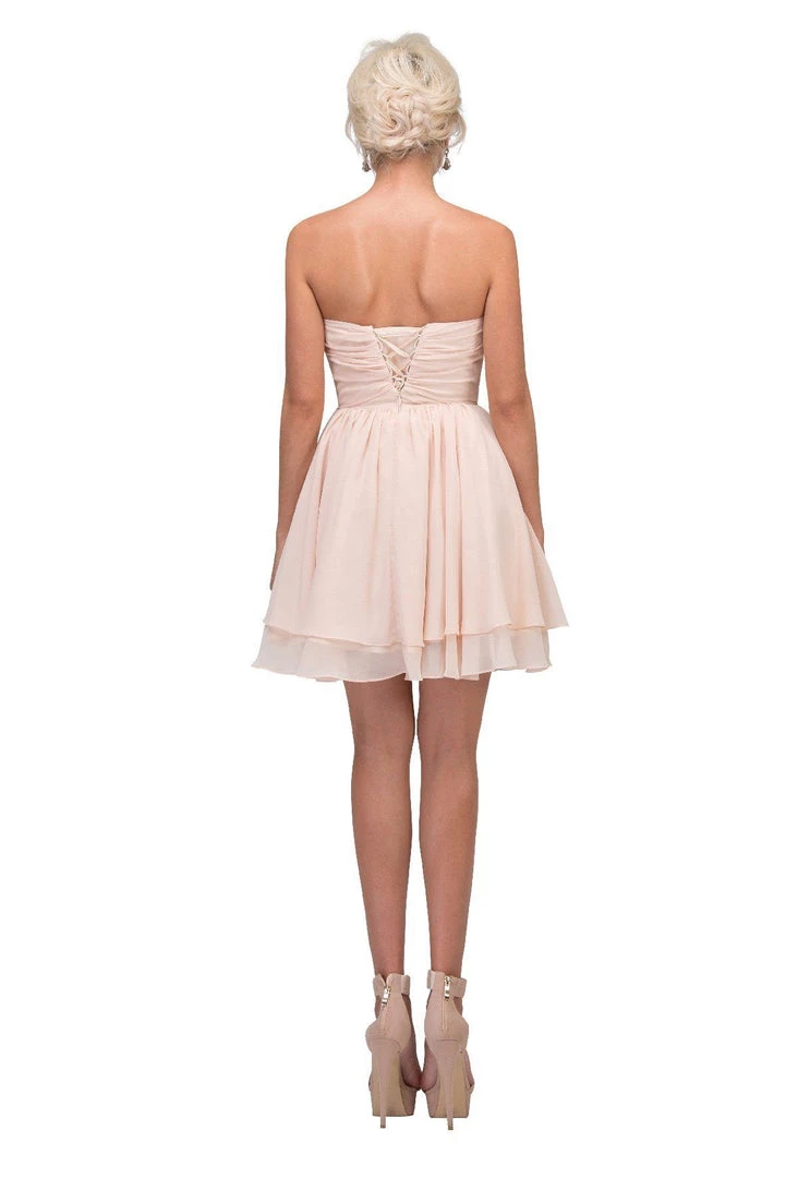 Beaded Short Strapless Dress With Corset Back By Star Box 6085 4 Beaded Short Strapless Dress With Corset Back By Star Box 6085