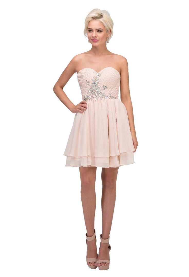 Beaded Short Strapless Dress With Corset Back By Star Box 6085 3 Beaded Short Strapless Dress With Corset Back By Star Box 6085