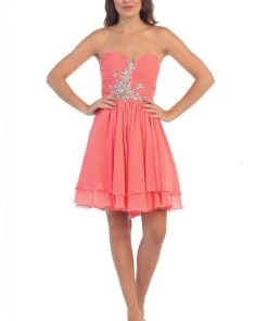 Beaded Short Strapless Dress With Corset Back By Star Box 6085 11 Beaded Short Strapless Dress With Corset Back By Star Box 6085