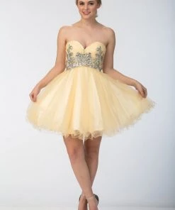 Beaded Short Sweetheart Dress With Ruffled Skirt By Star Box 6058 Prom