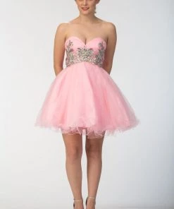 Beaded Short Sweetheart Dress With Ruffled Skirt By Star Box 6058 Prom