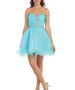 Prom Beaded Short Sweetheart Dress With Ruffled Skirt By Star Box 6059